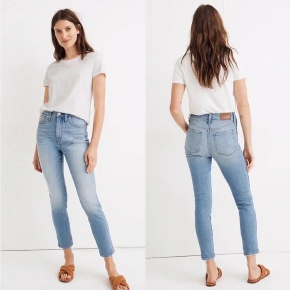 Madewell 10" High Rise Skinny Crop Jeans Stretch Denim Mid-Light‎ Wash sz 30